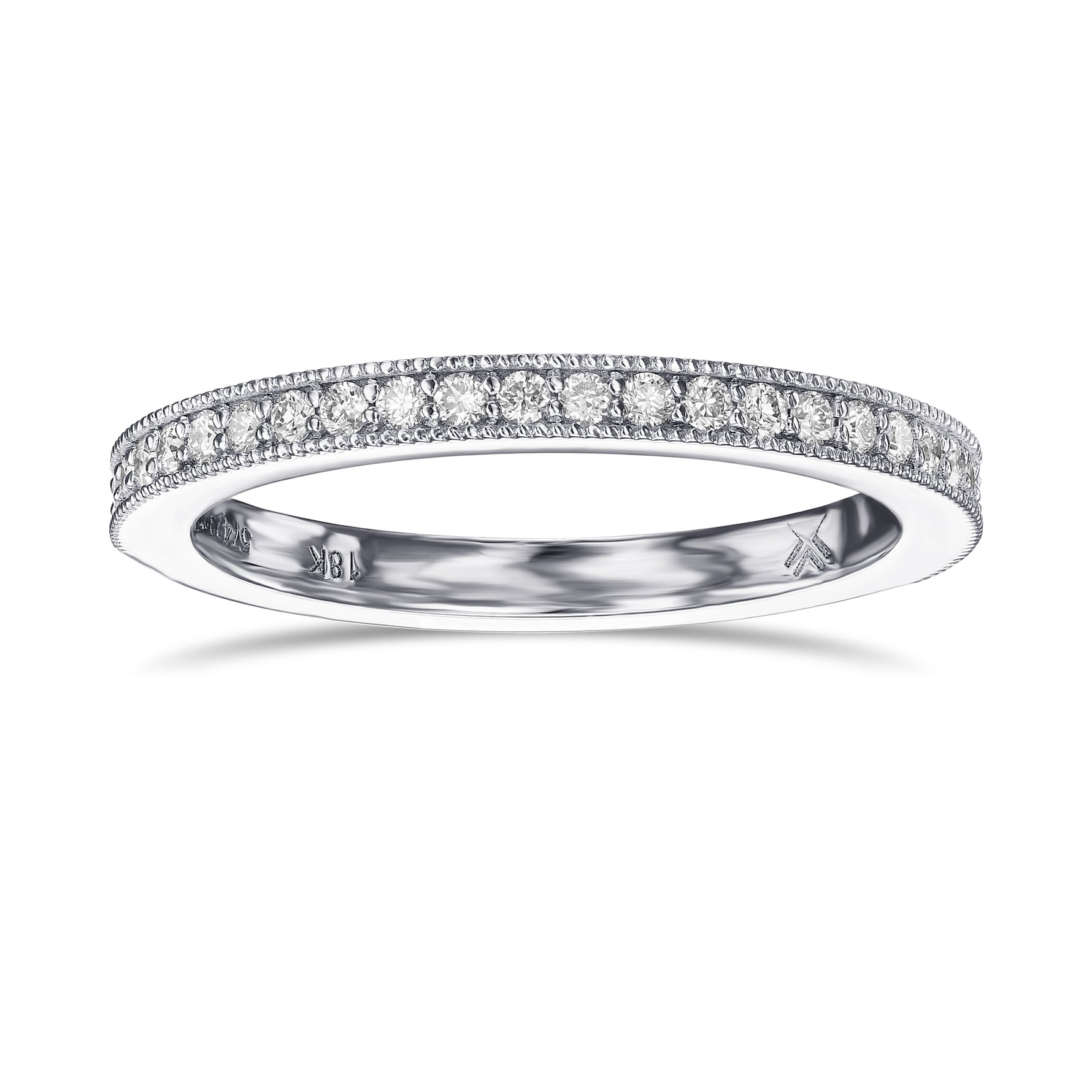 Milgrain Half Eternity Diamond Ring