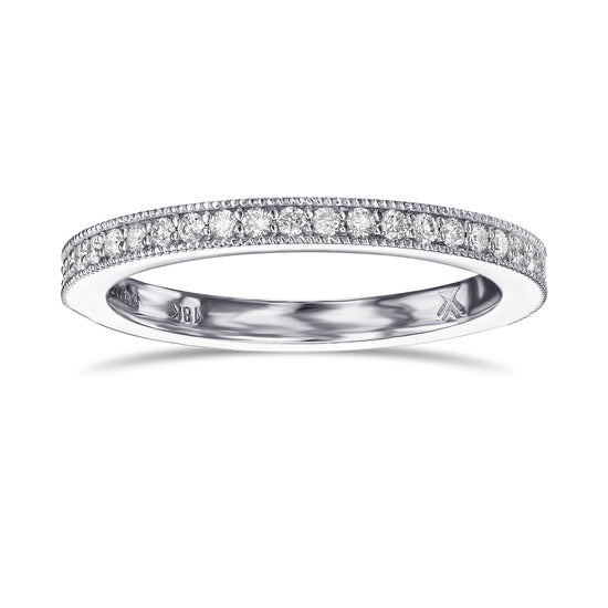 Milgrain Half Eternity Diamond Ring