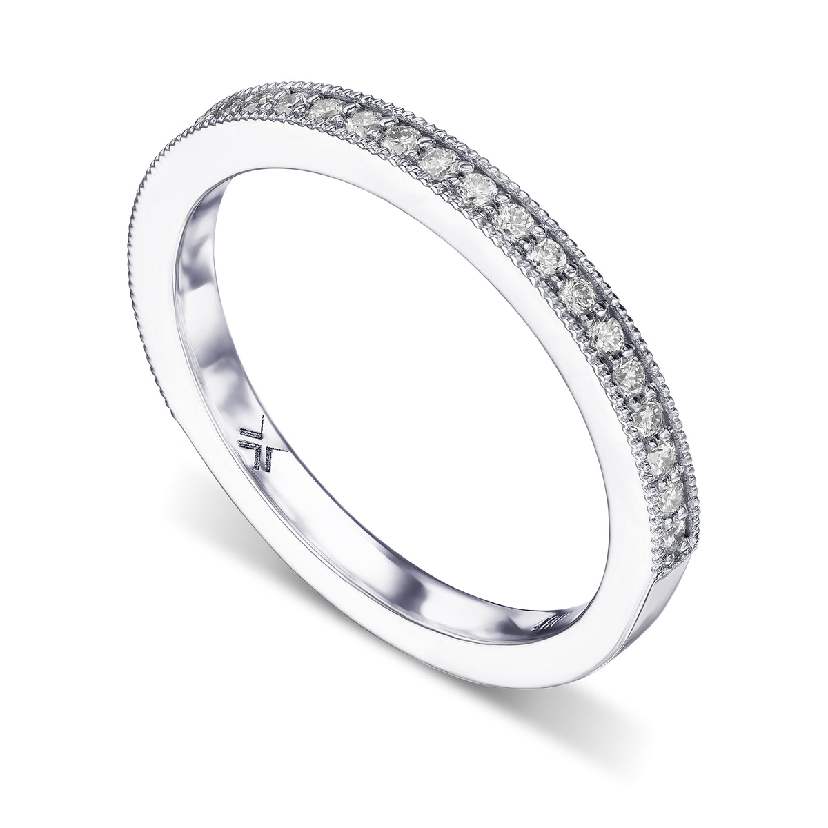 Milgrain Half Eternity Diamond Ring