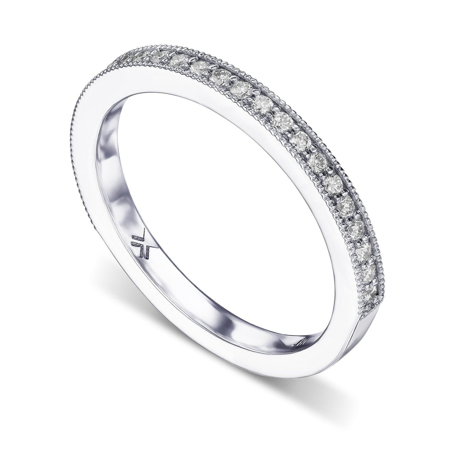 Milgrain Half Eternity Diamond Ring