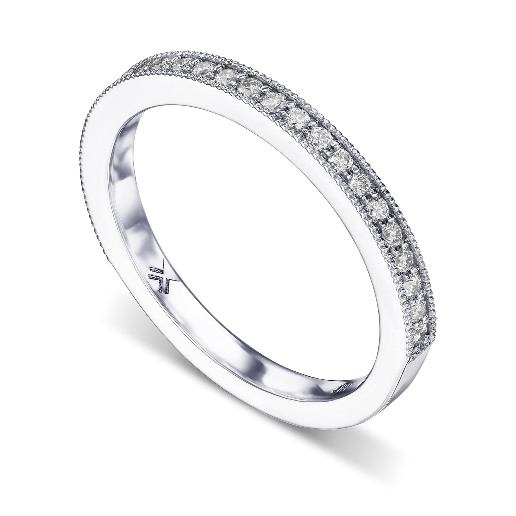 Milgrain Half Eternity Diamond Ring