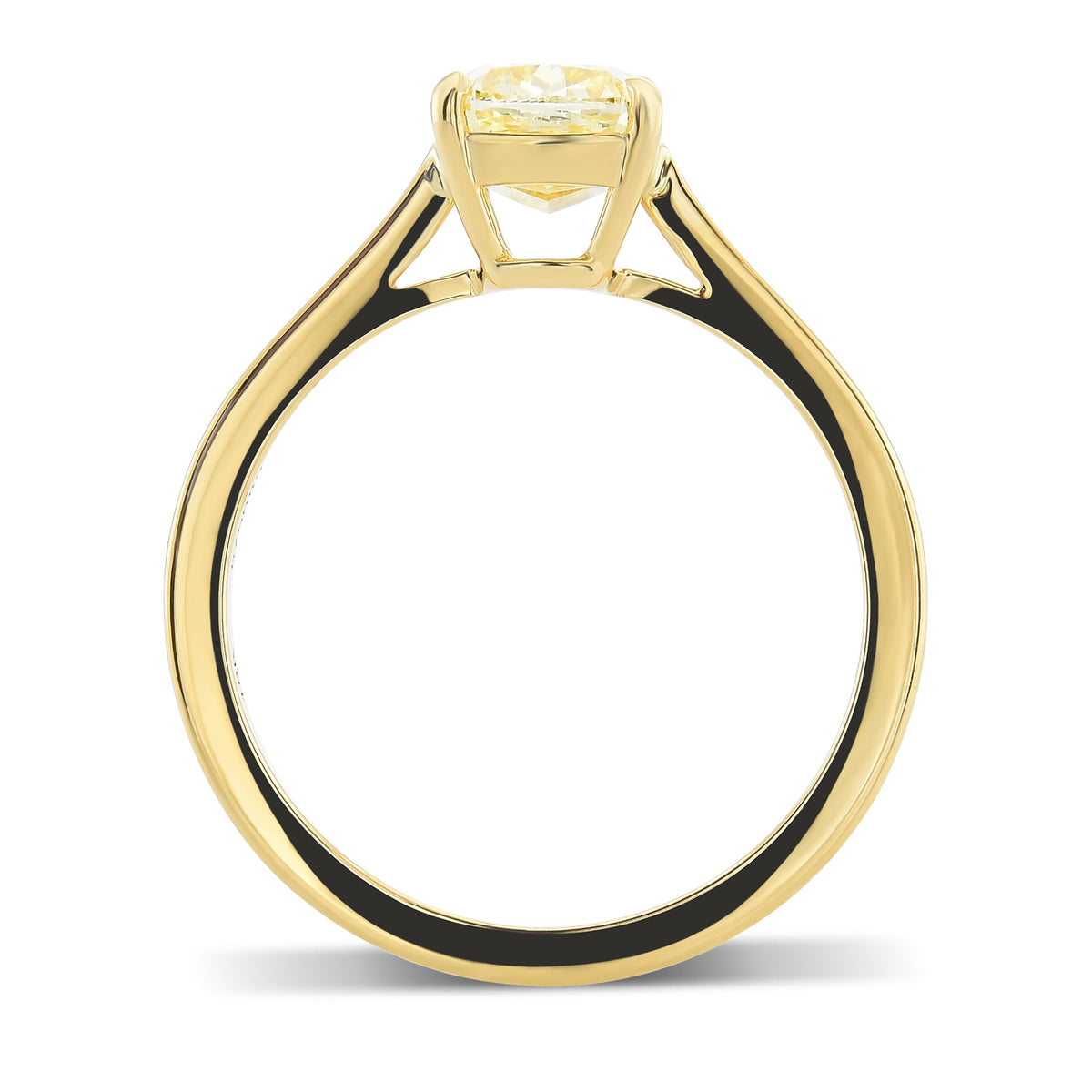 Fancy Yellow Cushion Solitaire Diamond Ring