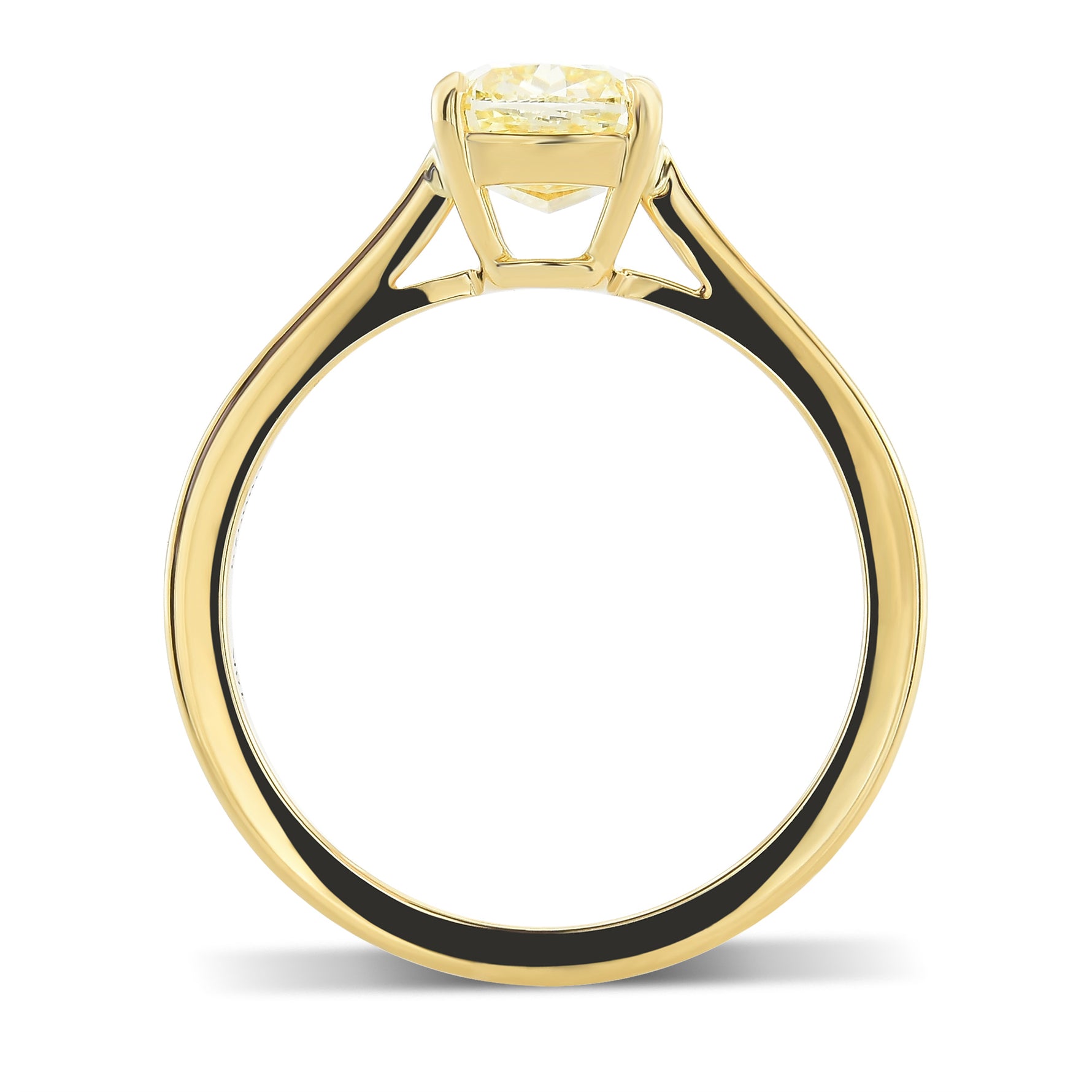 Fancy Yellow Cushion Solitaire Diamond Ring