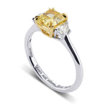 Fancy Deep Brownish Yellow Radiant 3-Stone Diamond Ring