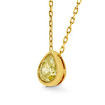 Fancy Intense Yellow Pear Shape Diamond  Pendant