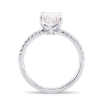 Fancy Light Pinkish Purple Cushion Solitaire Pave Side Stone Diamond Ring
