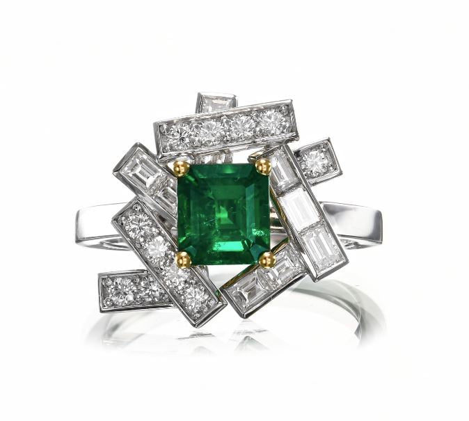 Extraordinary Muzo Emerald and Diamond Ring