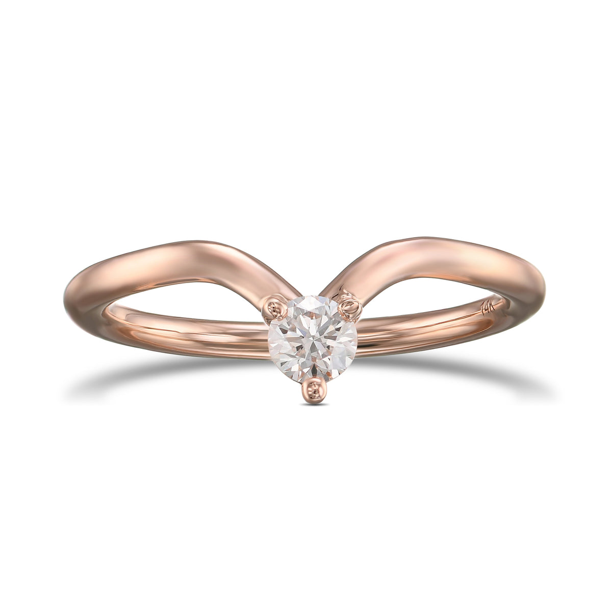 Round Brilliant Diamond Contoured Wedding Band