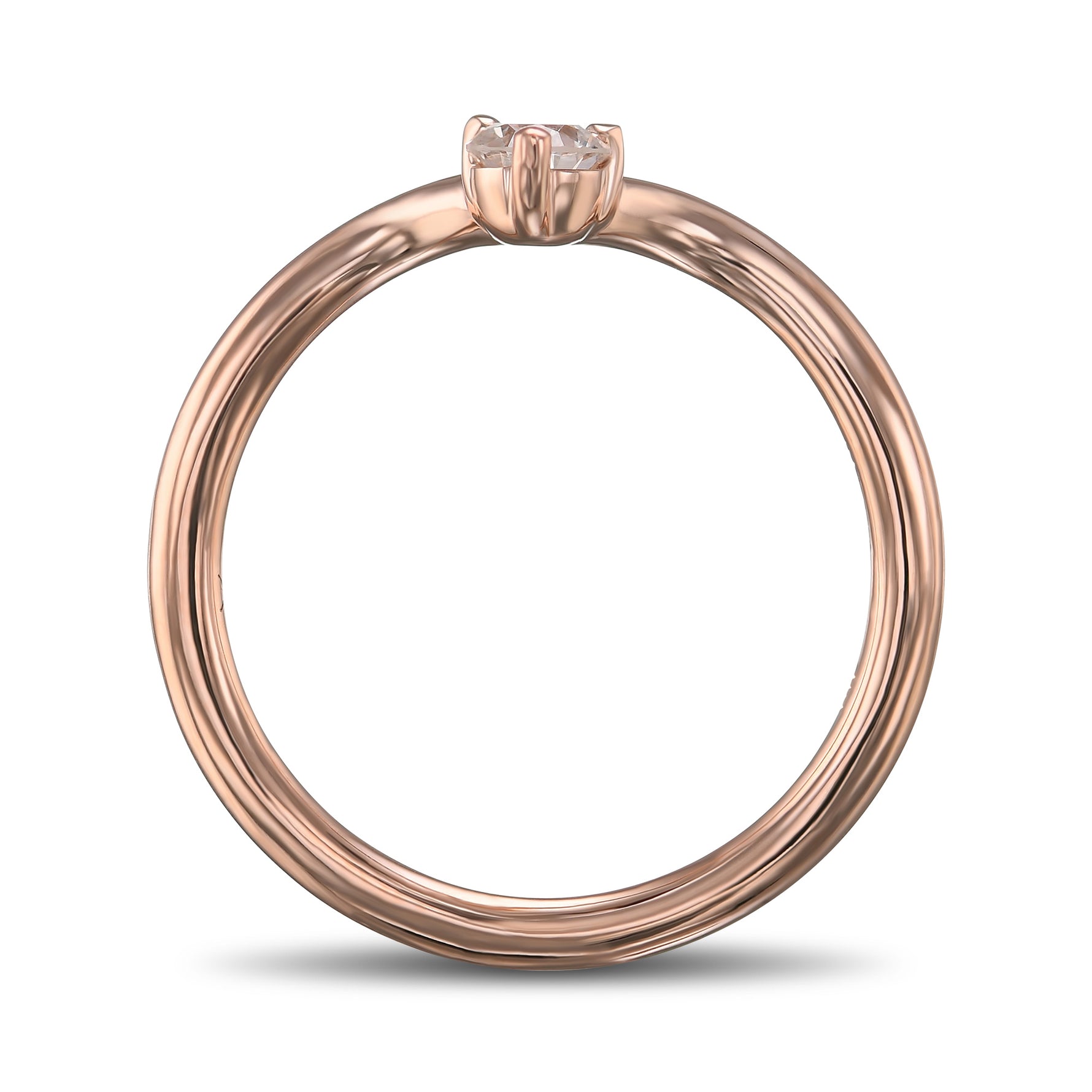 Round Brilliant Diamond Contoured Wedding Band