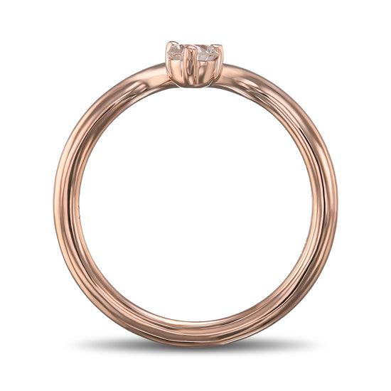 Round Brilliant Diamond Contoured Wedding Band