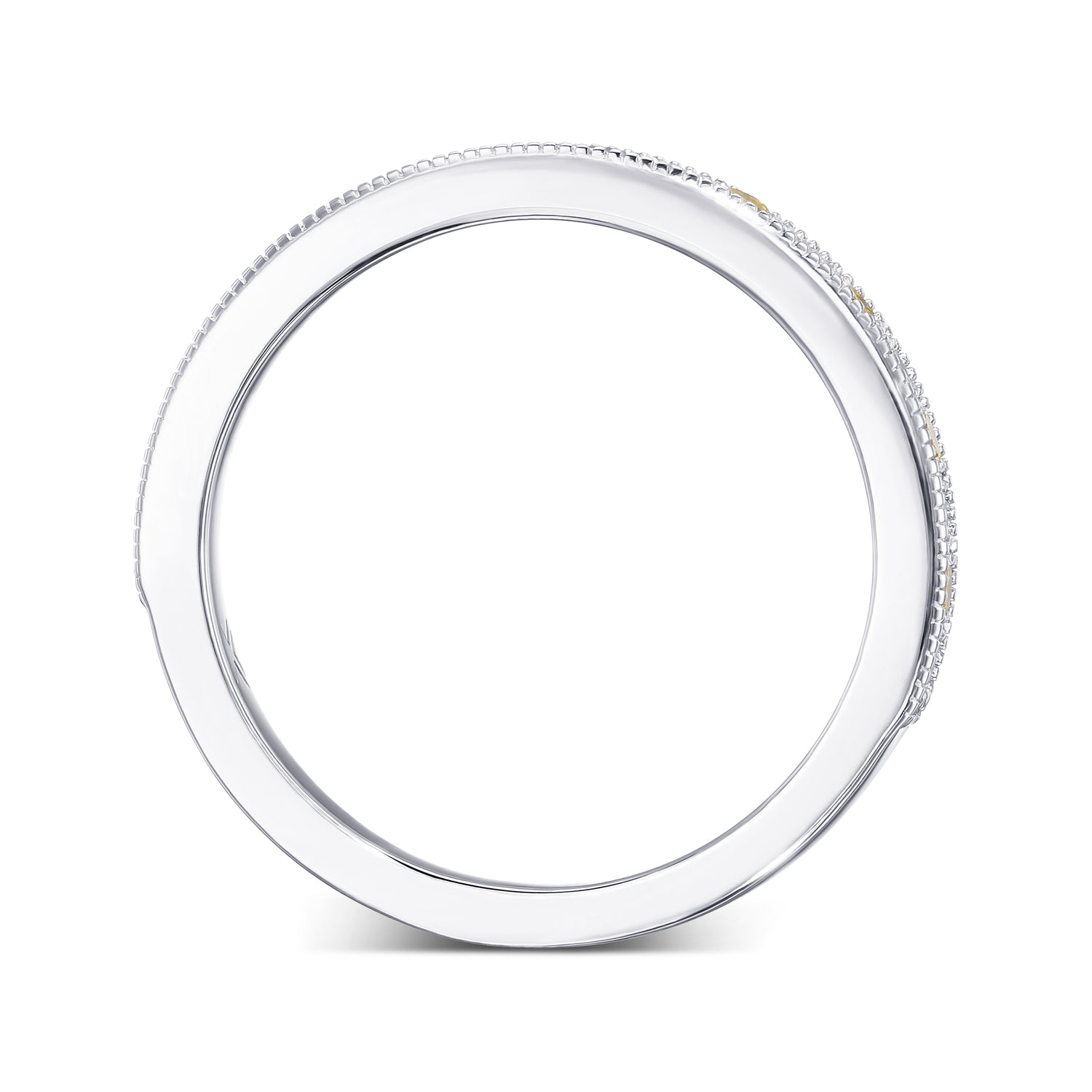 Alternating Yellow & White Diamond Wedding Band