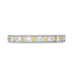 Alternating Yellow & White Diamond Wedding Band
