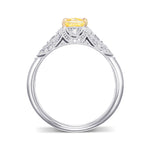 Fancy Intense Yellow Cushion Diamond Ring