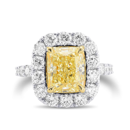 Fancy Light Yellow Radiant Diamond Halo Ring
