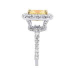 Fancy Light Yellow Radiant Diamond Halo Ring
