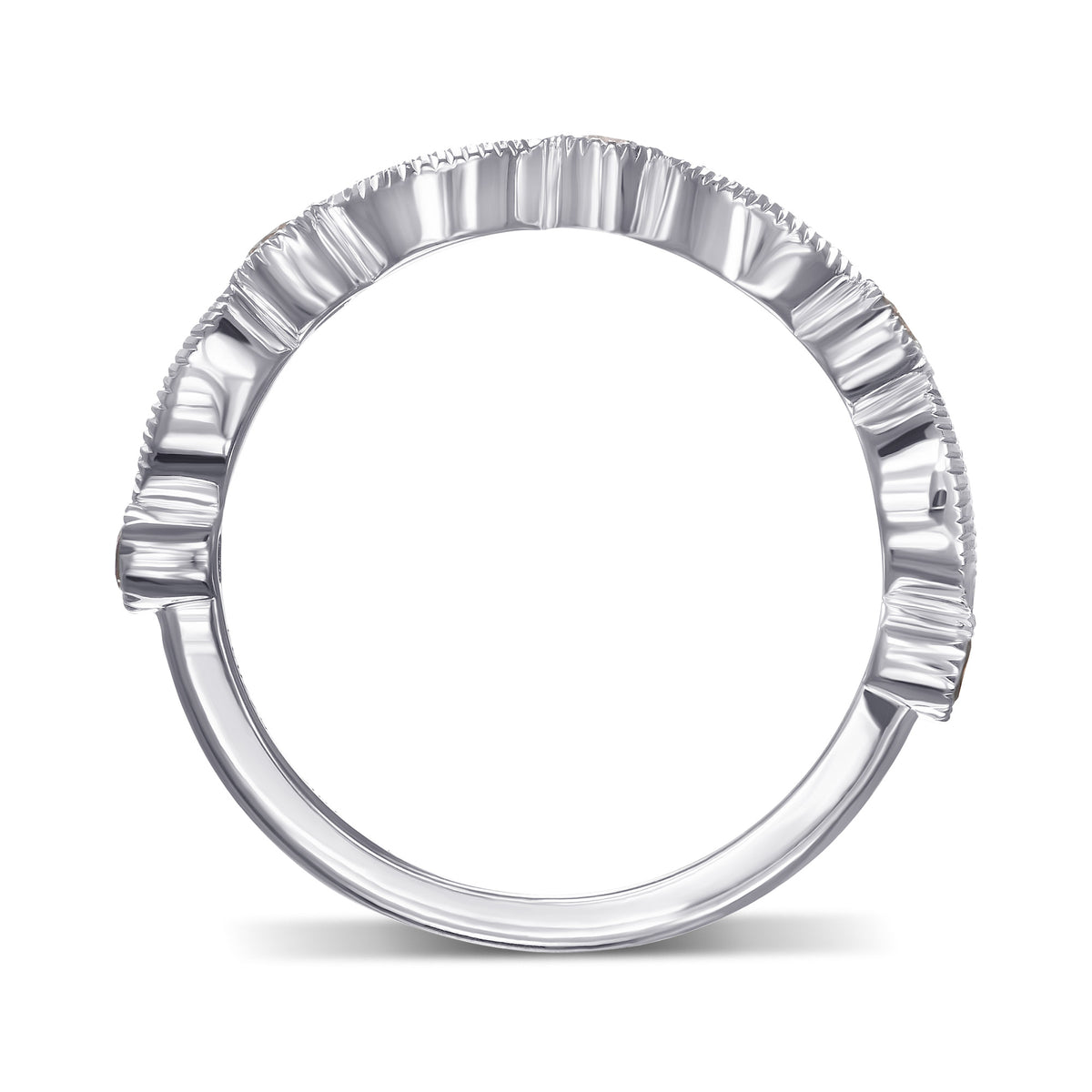 Pink & White Diamond Designer Band Ring