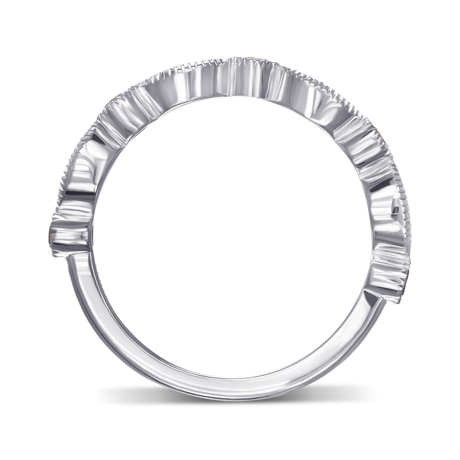 Pink & White Diamond Designer Band Ring