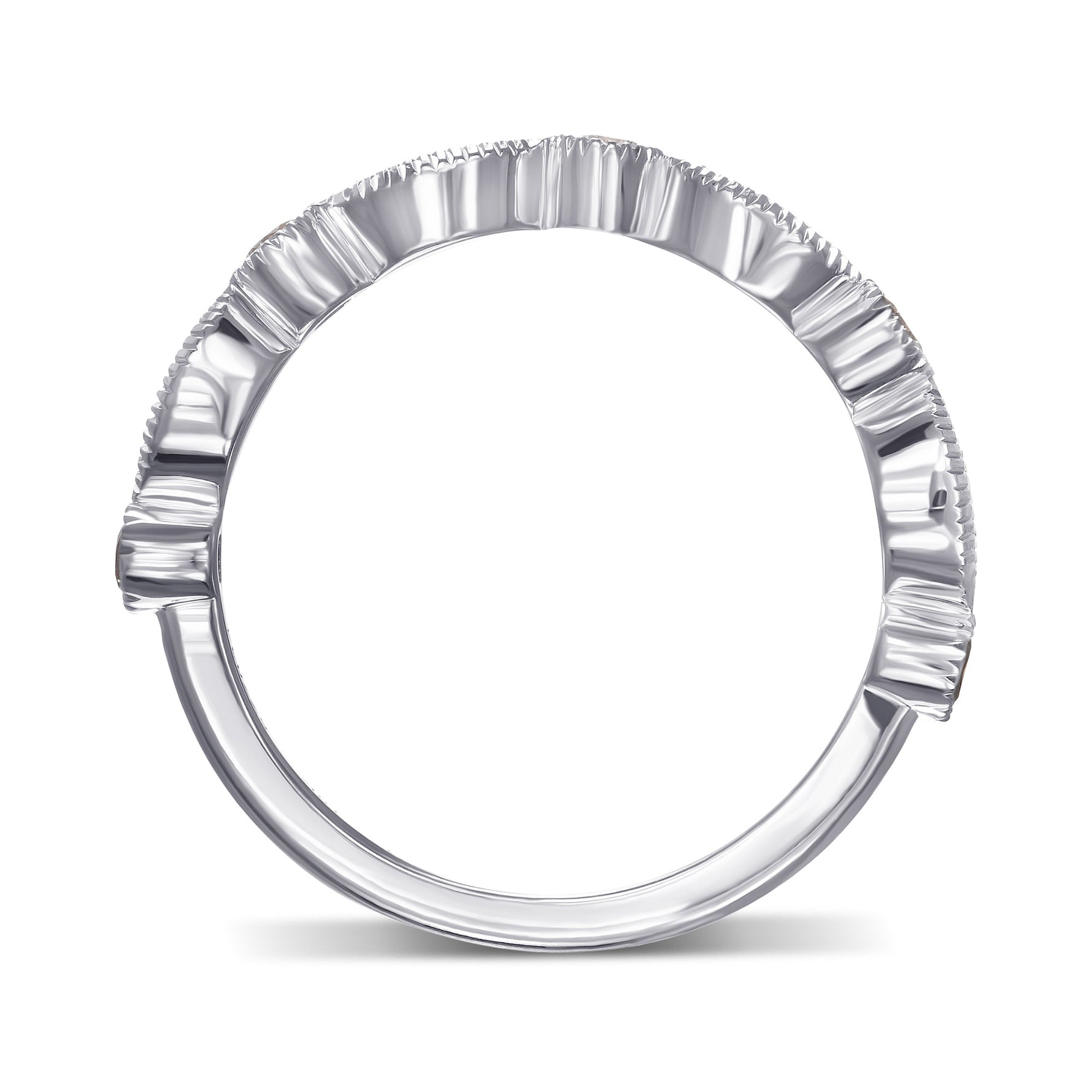 Pink & White Diamond Designer Band Ring