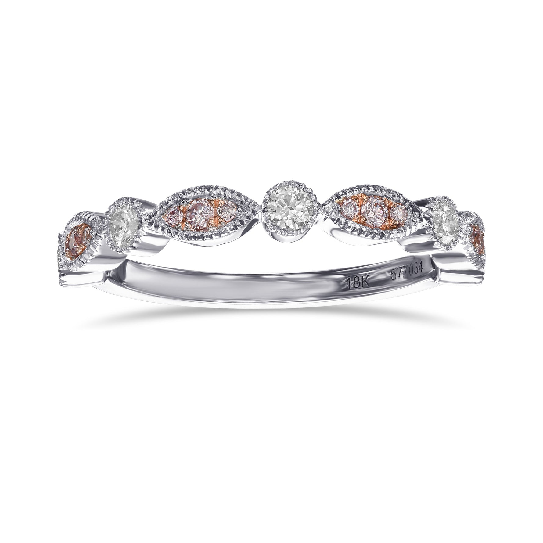 Pink & White Diamond Designer Band Ring