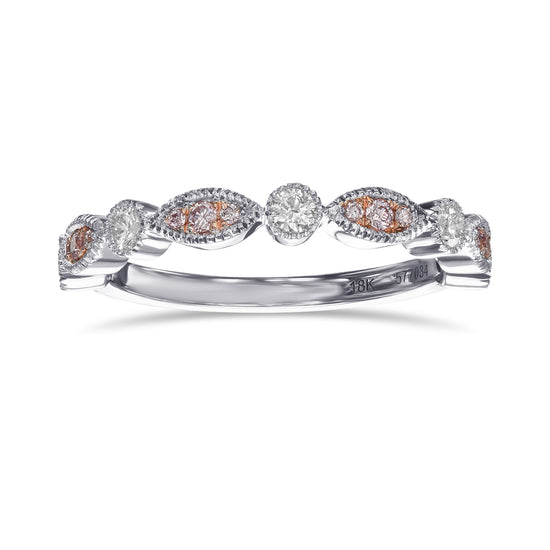 Pink & White Diamond Designer Band Ring