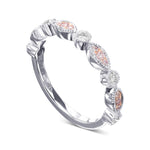 Pink & White Diamond Designer Band Ring