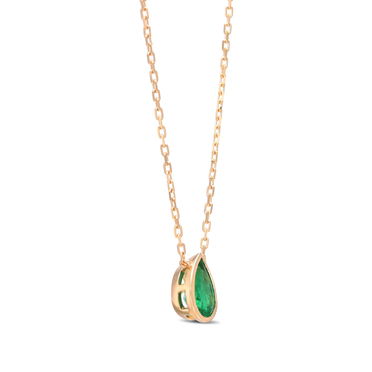 Pear Shape Emerald Solitaire Pendant