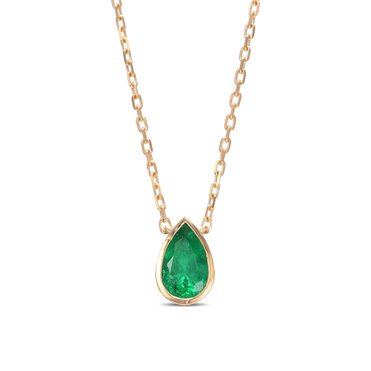 Pear Shape Emerald Solitaire Pendant
