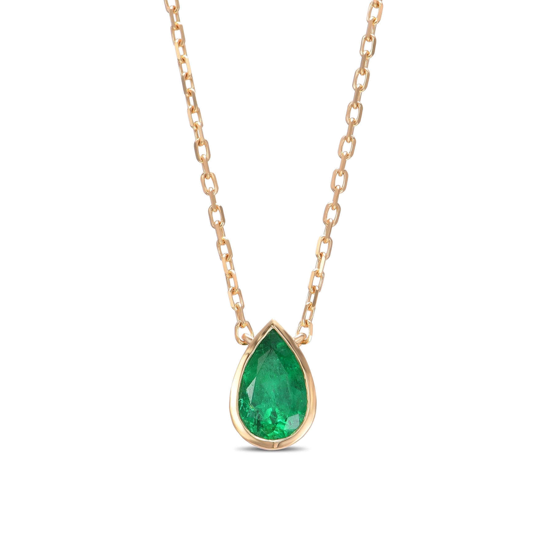 Pear Shape Emerald Solitaire Pendant