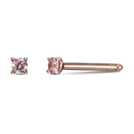 Fancy Pink Round Stud Diamond Earrings 