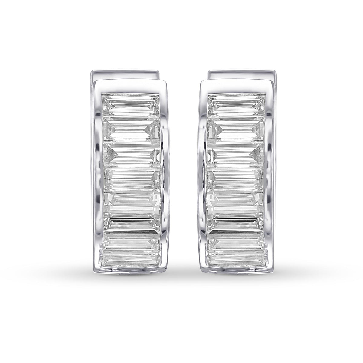Baguette Diamond Hoop Earrings