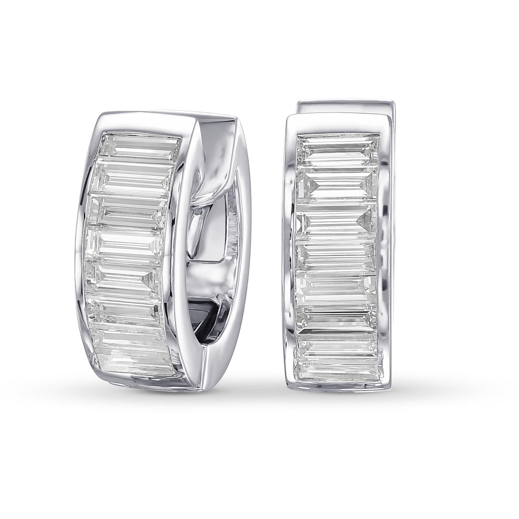 Baguette Diamond Hoop Earrings