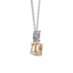 Fancy Yellow Cushion Drop Diamond Pendant