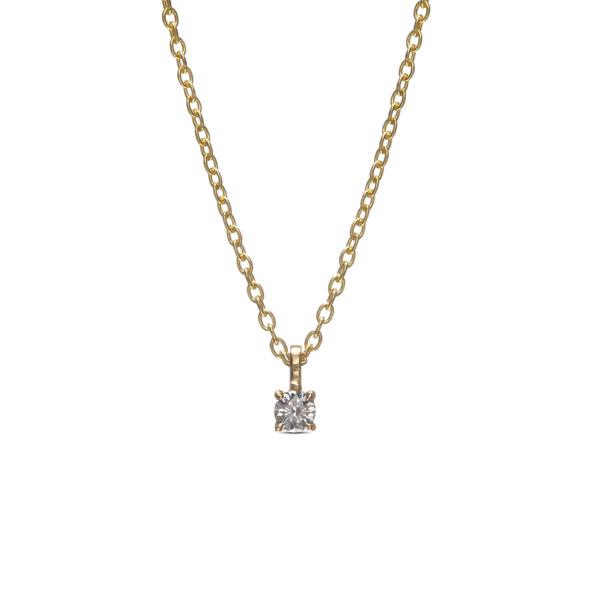 Very Light Blue Round Brilliant Solitaire Diamond Pendant