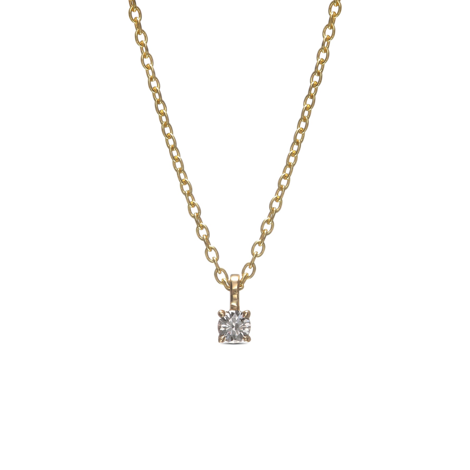 Very Light Blue Round Brilliant Solitaire Diamond Pendant