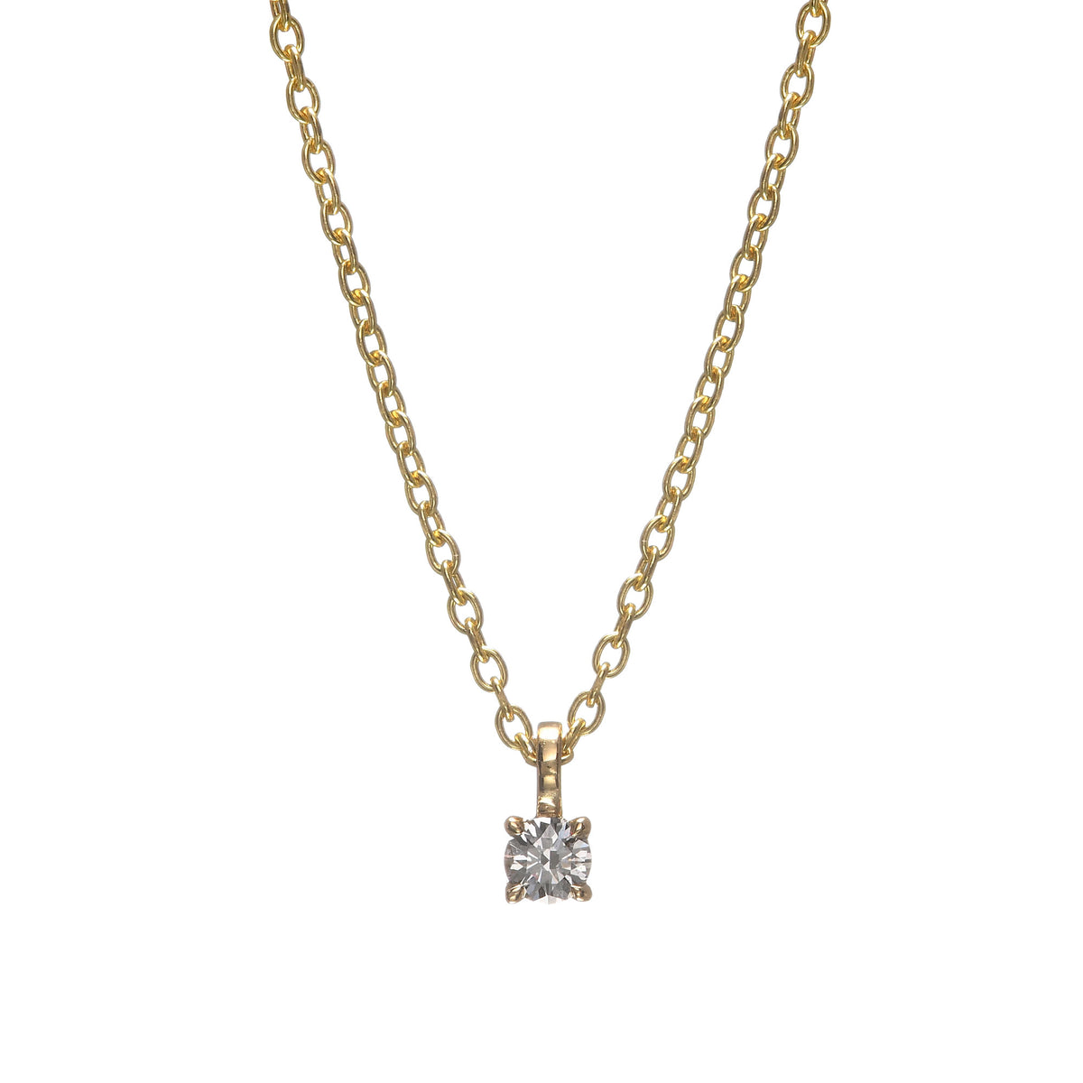 Very Light Blue Round Brilliant Solitaire Diamond Pendant