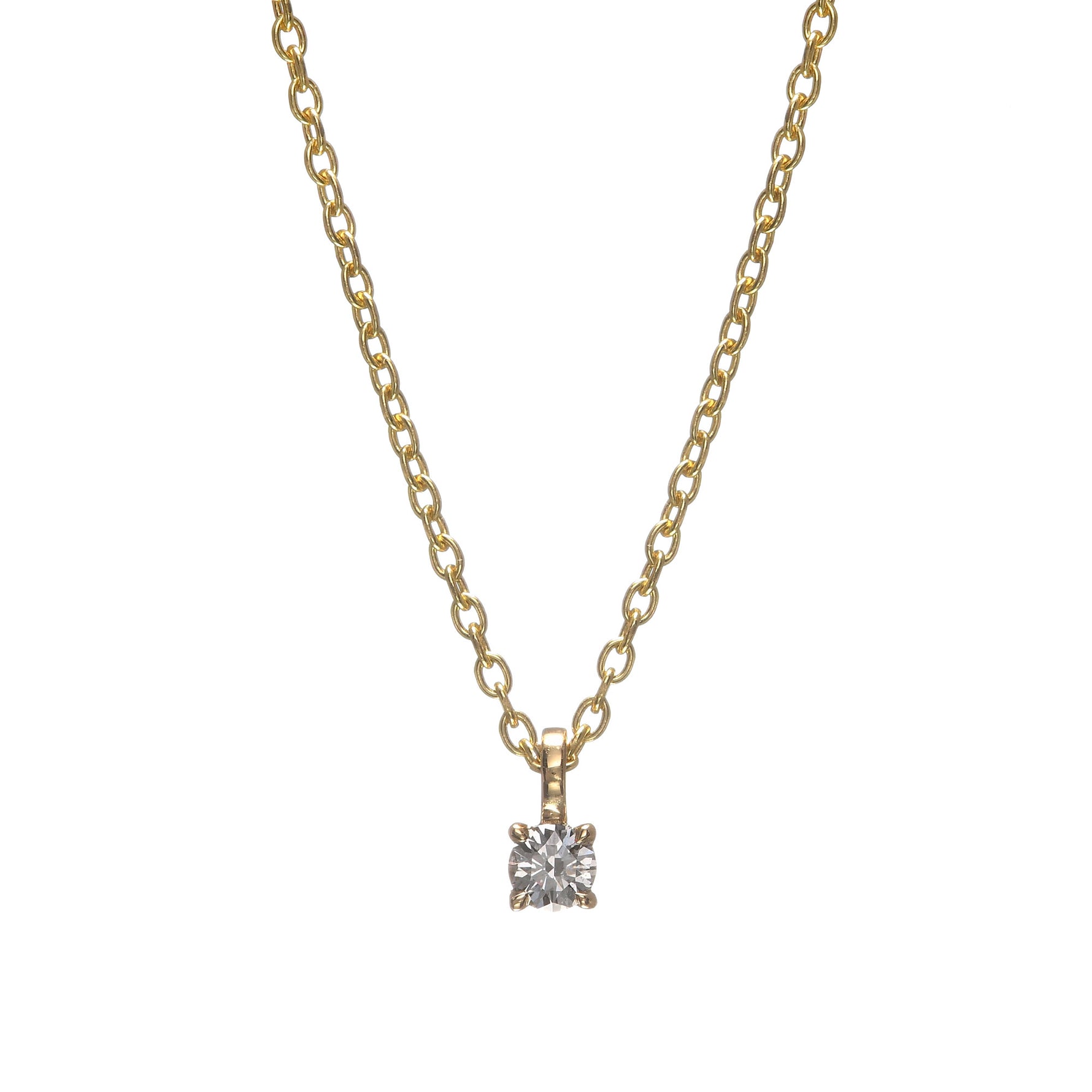 Very Light Blue Round Brilliant Solitaire Diamond Pendant
