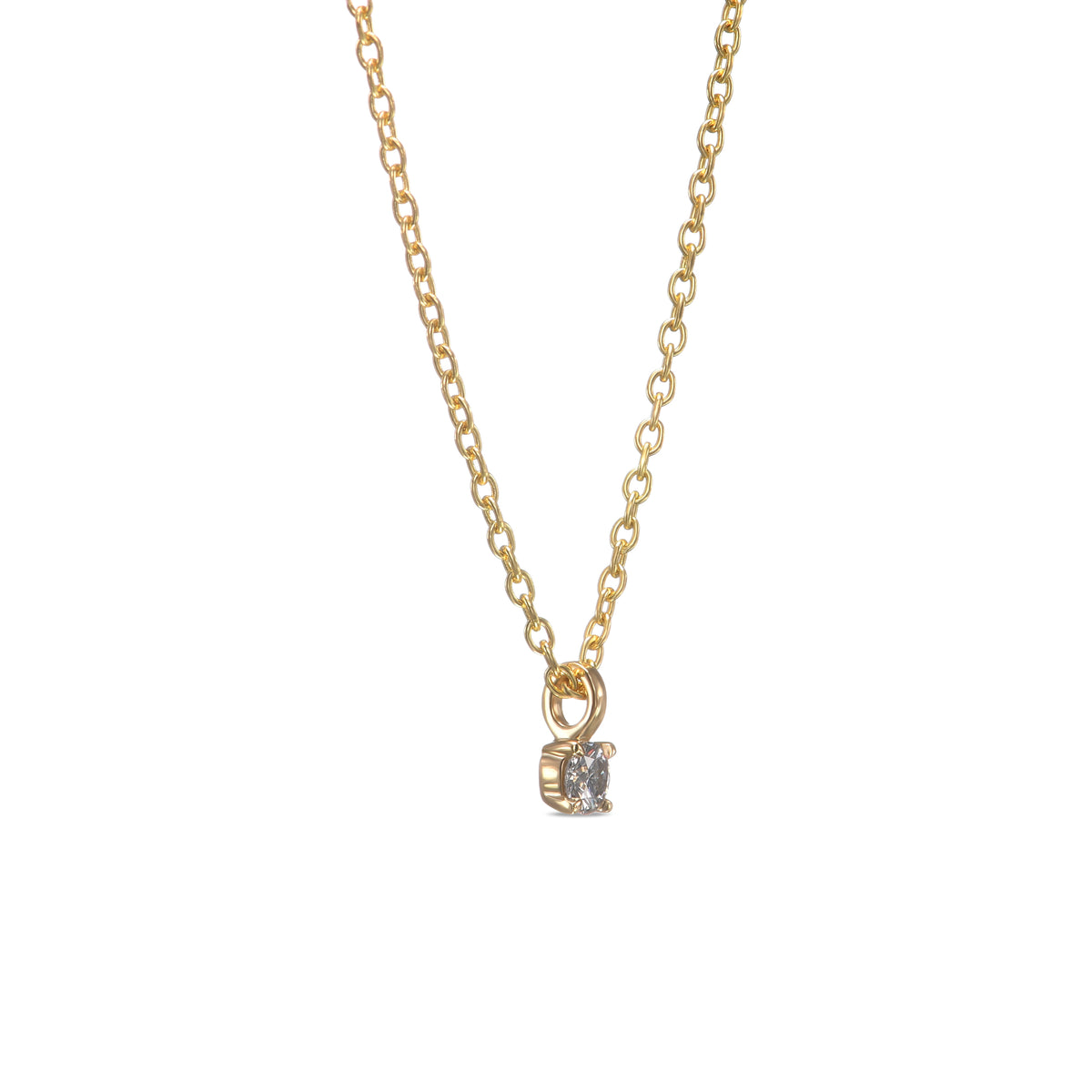 Very Light Blue Round Brilliant Solitaire Diamond Pendant