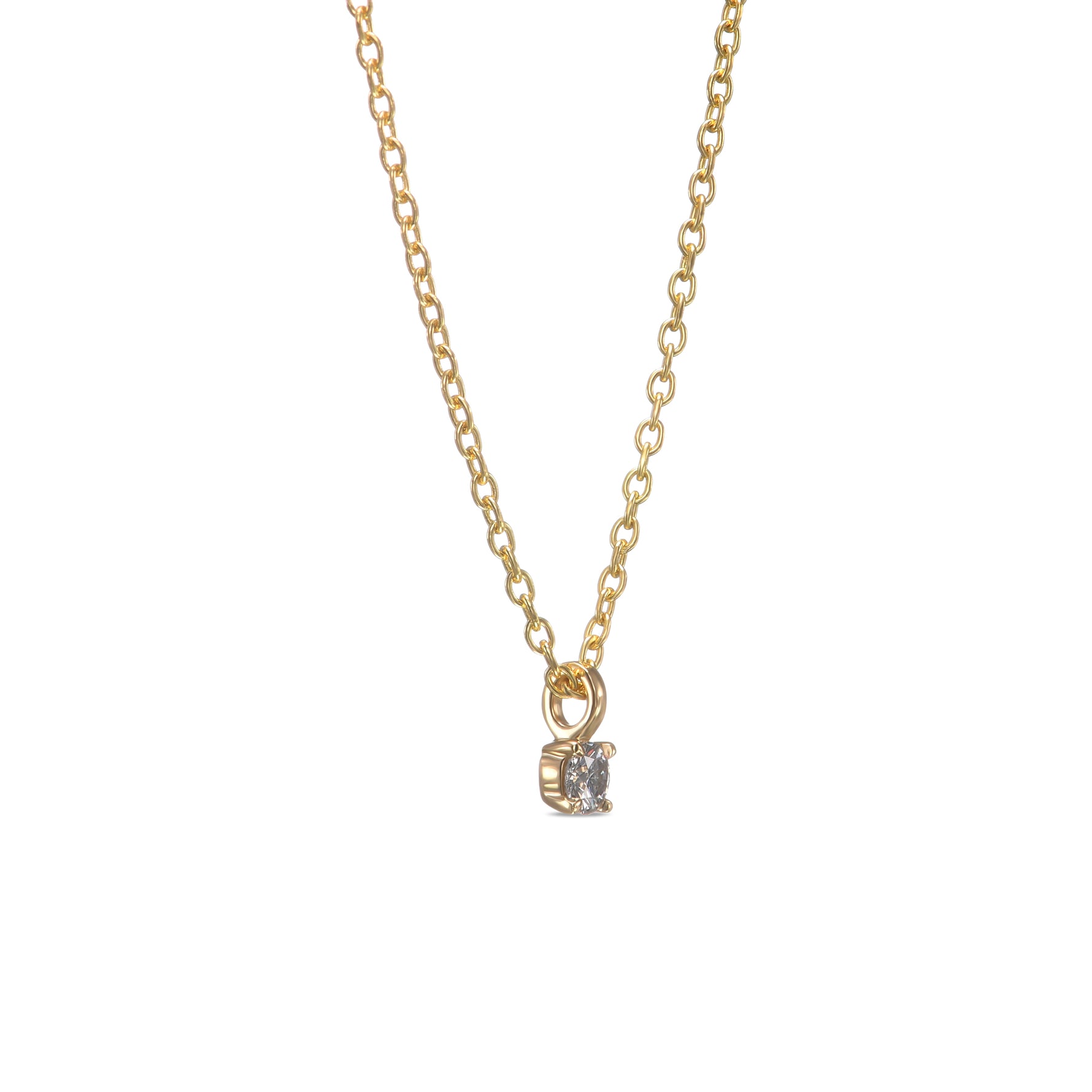 Very Light Blue Round Brilliant Solitaire Diamond Pendant