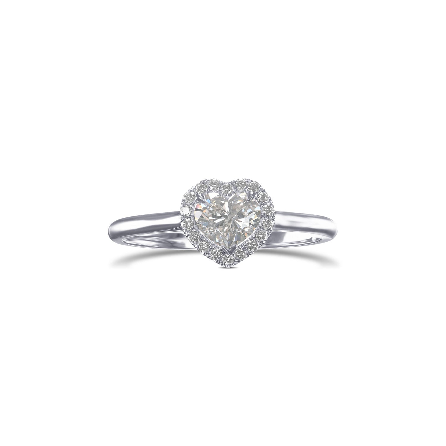  Heart Diamond Halo Ring