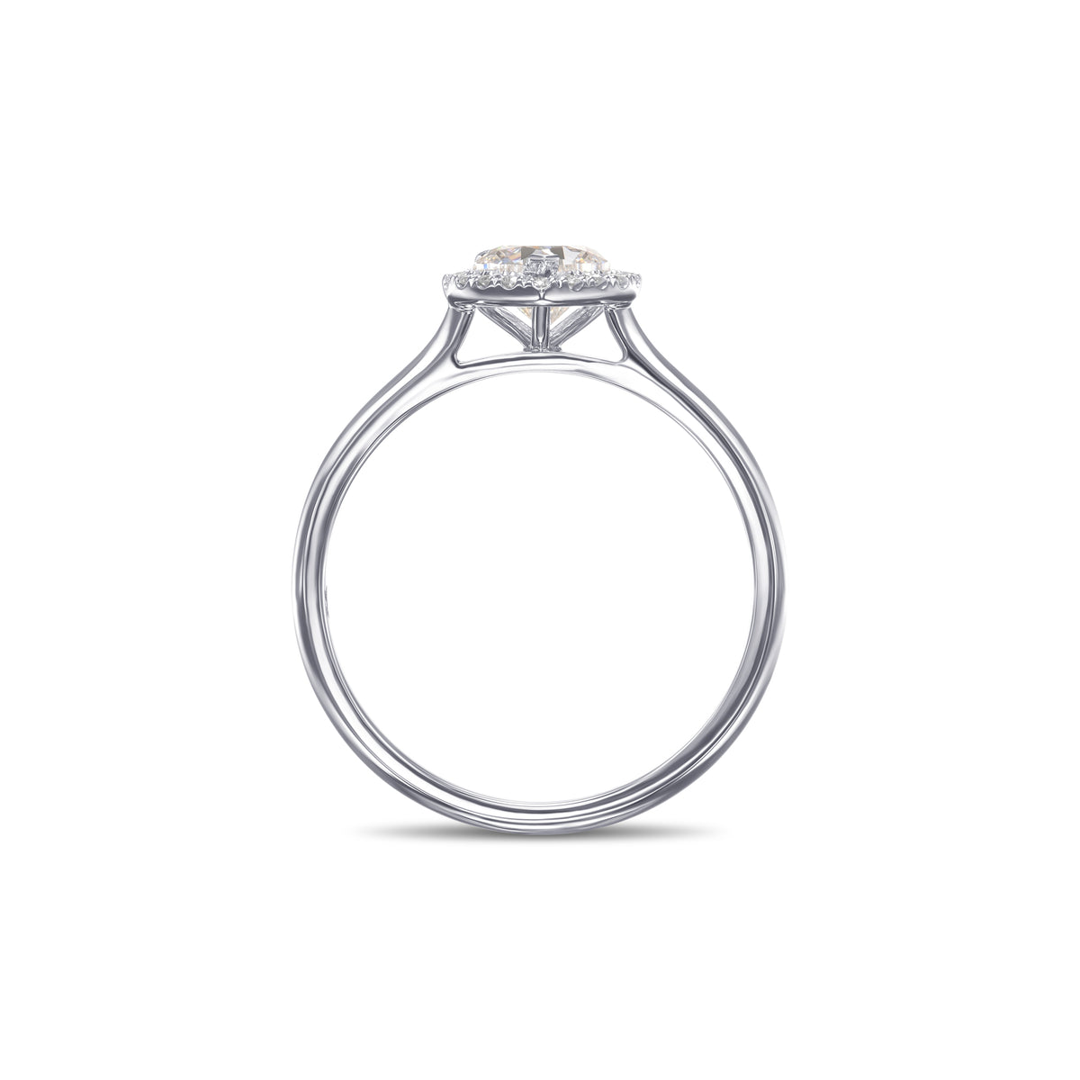  Heart Diamond Halo Ring