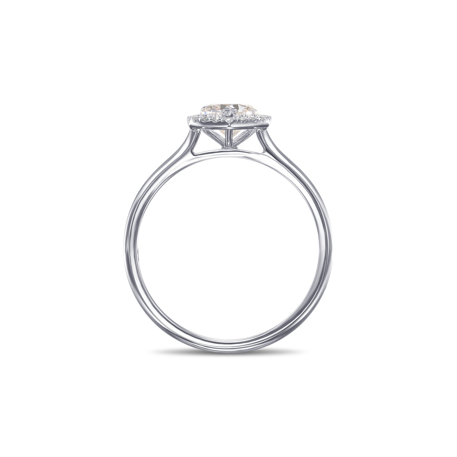  Heart Diamond Halo Ring