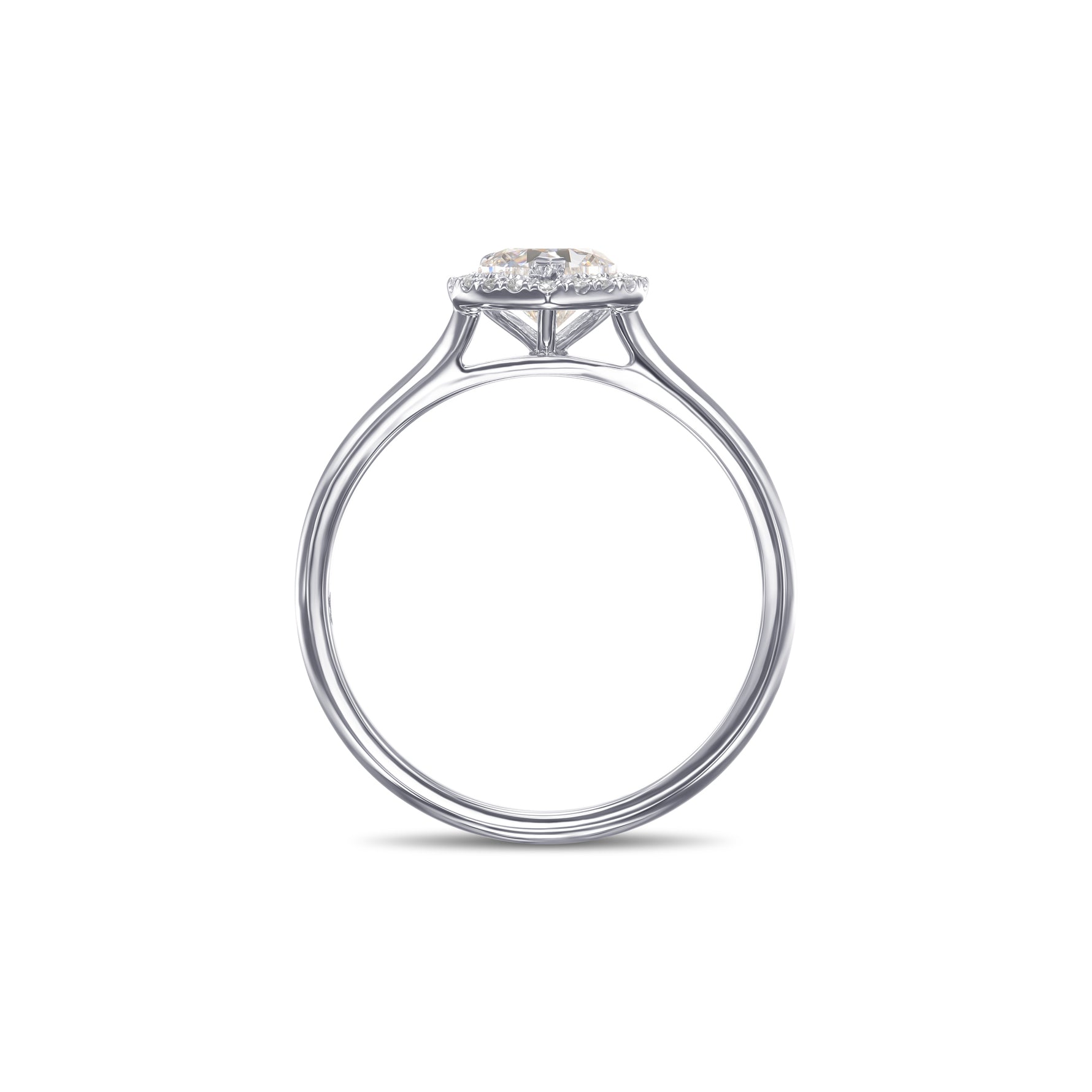  Heart Diamond Halo Ring