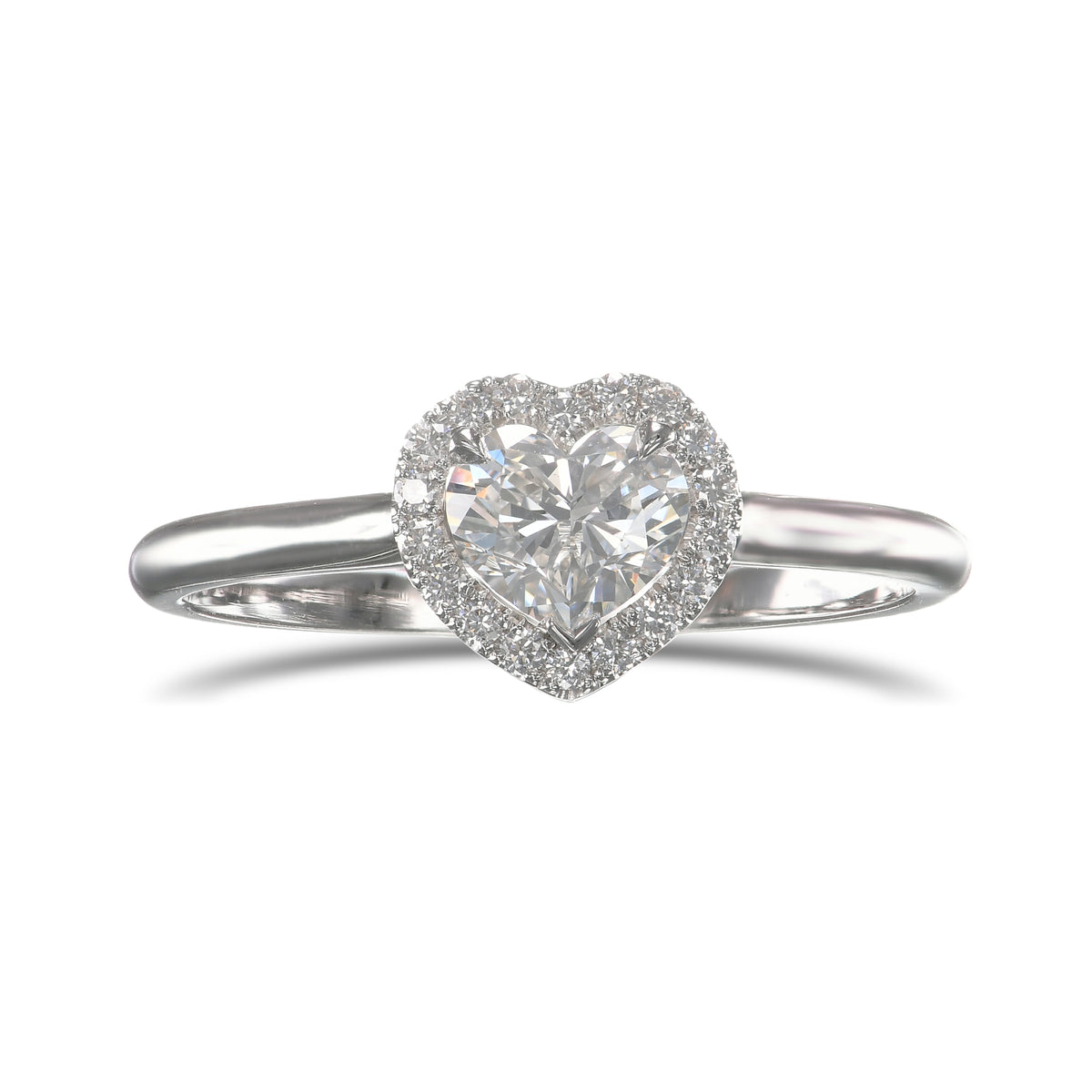  Heart Diamond Halo Ring