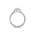 Colorless Round Brilliant Diamond Halo Side Stone Ring