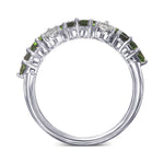 Green Tourmaline and Diamond Band Ring