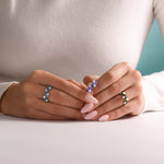 Green Tourmaline and Diamond Band Ring