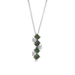 Green Tourmaline and Diamond Drop Pendant