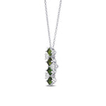 Green Tourmaline and Diamond Drop Pendant