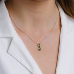 Green Tourmaline and Diamond Drop Pendant