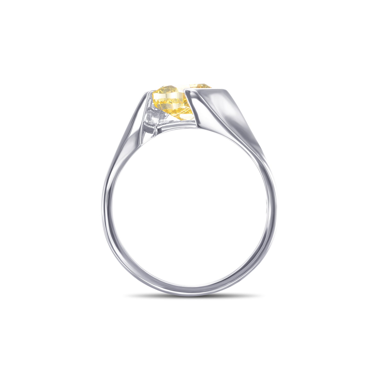 Fancy Deep Yellow Cushion Solitaire Diamond Ring